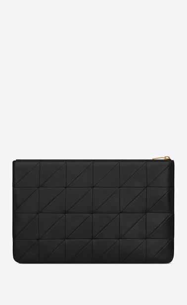 SAINT LAURENT Jamie SLG Woman Jamie document holder in black patchwork leather b_V4